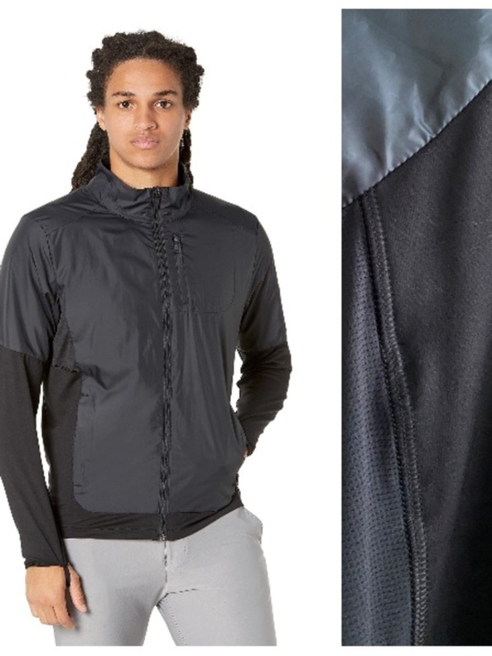Brooks Men’s Brooks Fusion Hybrid Jacket Gray Black Medium